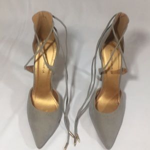 Grey closed toe heels